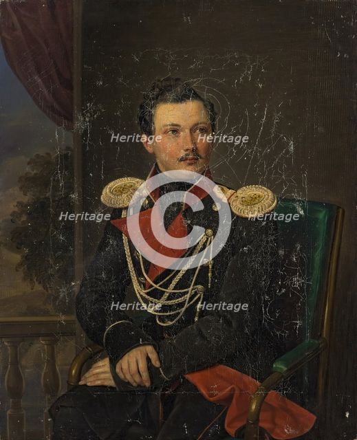 Portrait of Aide-de-camp of of His Imperial Majesty Pyotr A. Balashov (1811-1845). Creator: Pimen Orlov.