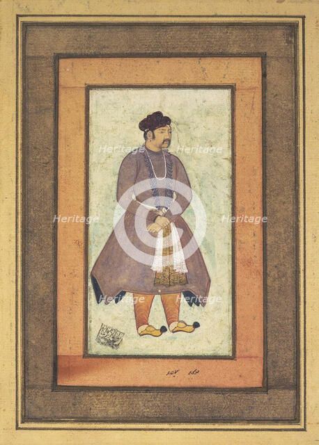Portrait of Akbar the Great (1542-1605), Mughal Emperor, second half of the 16th century. Creator: Manohar (End of 16th cen.).