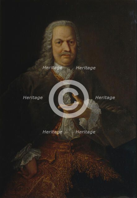 Portrait of Akinfiy Nikitich Demidov (1678–1745), before 1745. Artist: Grooth, Georg-Christoph (1716-1749)