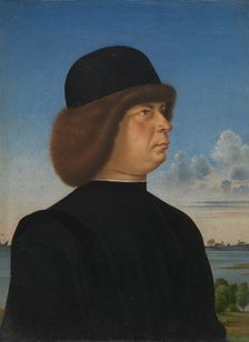 Portrait of Alvise Contarini(?); (verso) A Tethered Roebuck, ca. 1485-95. Creator: Jacometto Veneziano