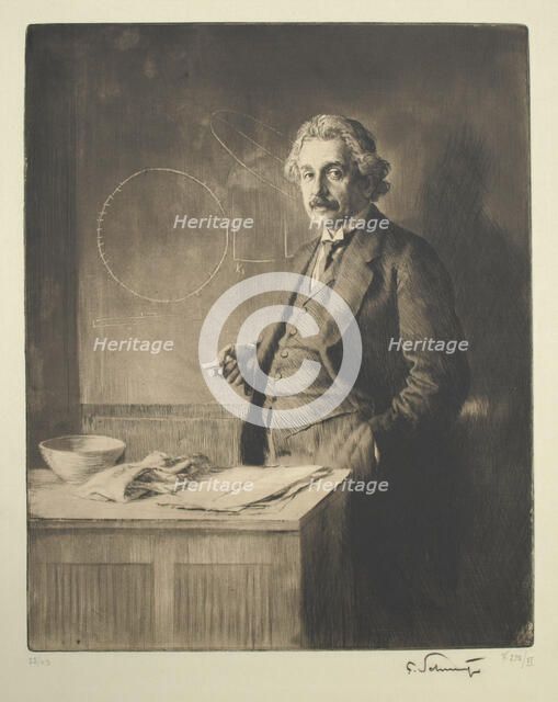 Portrait of Albert Einstein (1879-1955), 1921. Artist: Schmutzer, Ferdinand (1870-1928)
