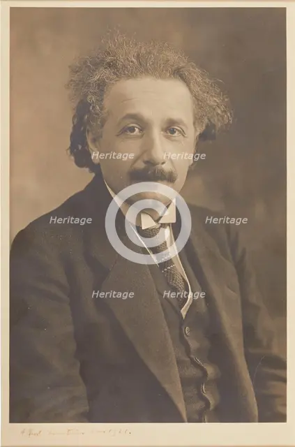 Portrait of Albert Einstein (1879-1955), 1921. Creator: Mishkin, Herman (1871-1948).