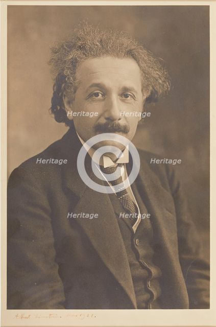 Portrait of Albert Einstein (1879-1955), 1921. Creator: Mishkin, Herman (1871-1948).