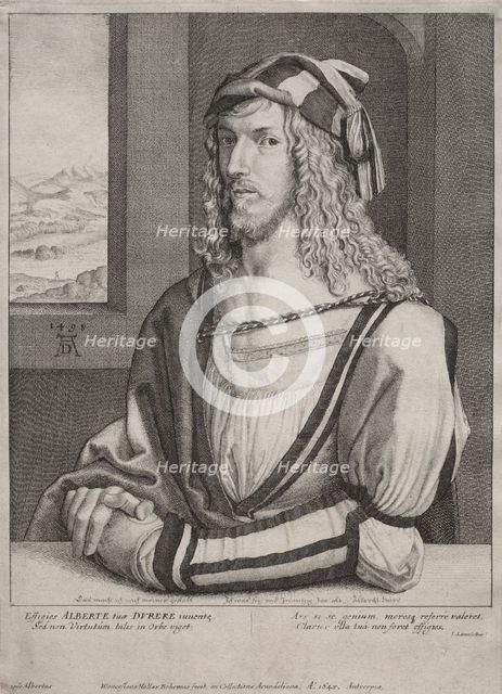 Portrait of Albrecht Dürer, at the age of 26, 1645. Creator: Wenceslaus Hollar (Bohemian, 1607-1677).