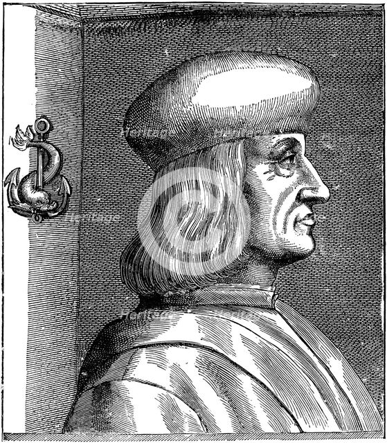 Portrait of Aldus Pius Manutius (1449-1515), 16th century.