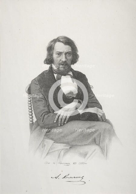 Portrait of Aleksey Stepanovich Khomyakov, 1879. Artist: Pozhalostin, Ivan Petrovich (1837-1909)