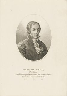 Portrait of Alessandro Volta (1745-1827) , ca 1820. Creator: Tardieu, Ambroise (1788-1841)