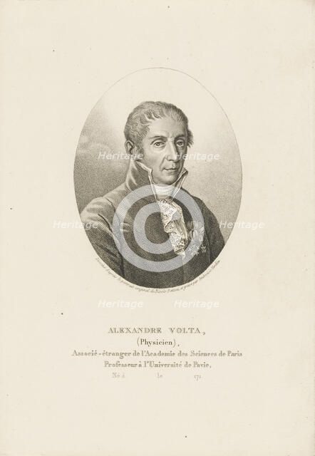 Portrait of Alessandro Volta (1745-1827) , ca 1820. Creator: Tardieu, Ambroise (1788-1841).