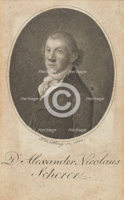 Portrait of Alexander Nicolaus Scherer (1771-1824), 1800. Creator: Nettling, Friedrich Wilhelm (active 1793-1824).
