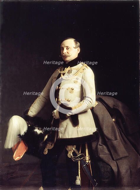 Portrait of Alexander Dmitrievich Ponomarev, Poruchik of His Majesty's Life-Guards Hussar Regiment, 1855. Artist: Zaryanko, Sergei Konstantinovich (1818-1870)