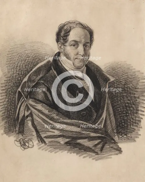 Portrait of Alexander Ivanovich Lorer (1779-1824), 1820s. Creator: Hampeln, Carl, von (1794-after 1880).