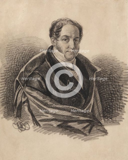 Portrait of Alexander Ivanovich Lorer (1779-1824), 1820s. Creator: Hampeln, Carl, von (1794-after 1880).