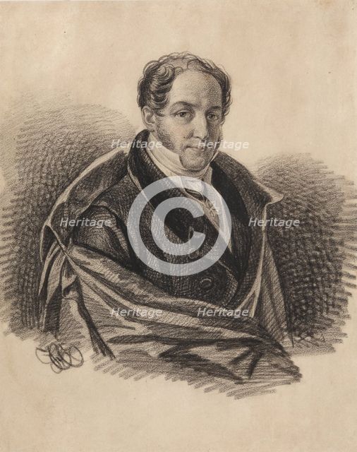 Portrait of Alexander Ivanovich Lorer (1779-1824), 1820s. Creator: Hampeln, Carl, von (1794-after 1880).