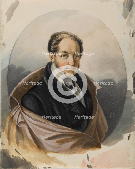 Portrait of Alexander Ivanovich Lorer (1779-1824), Early 1820s. Creator: Hampeln, Carl, von (1794-after 1880).