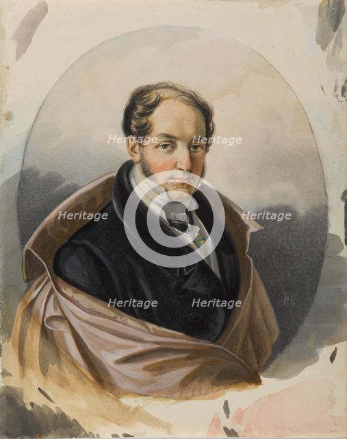 Portrait of Alexander Ivanovich Lorer (1779-1824), Early 1820s. Creator: Hampeln, Carl, von (1794-after 1880).
