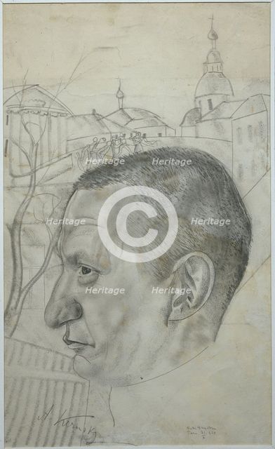 Portrait of Alexander Kerensky (1881-1970), 1924. Artist: Grigoriev, Boris Dmitryevich (1886-1939)