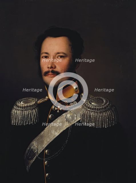 Portrait of Alexander Lvov, Colonel of the Tiraspol Cavalry and Chasseurs Regiment, 1831-32. Creator: Ivan Shevtsov.