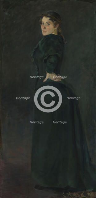 Portrait of Alexandra Thaulow, b. Lasson, 1892. Creator: Christian Krohg.