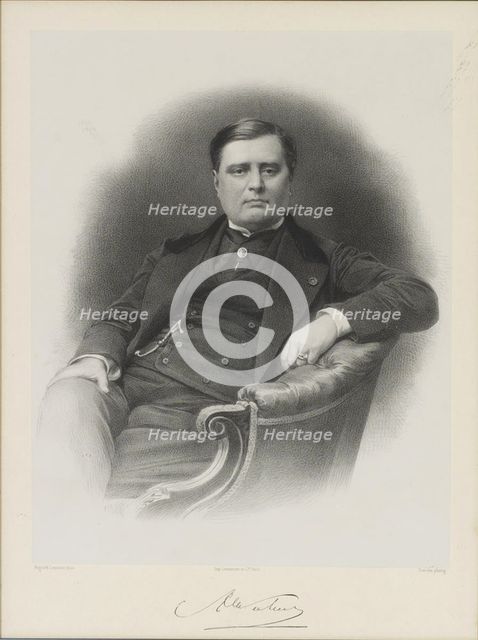 Portrait of Alexandre Florian Joseph, Count Colonna-Walewski (1810-1868). Artist: Lemoine, Auguste (1822-1869)