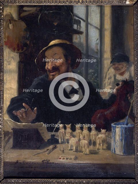 Portrait of Alexandre Schanne (1823-1887), model of "Schaunard" from "La Vie de Boheme"..., c1880. Creator: Leon Dehaisne.