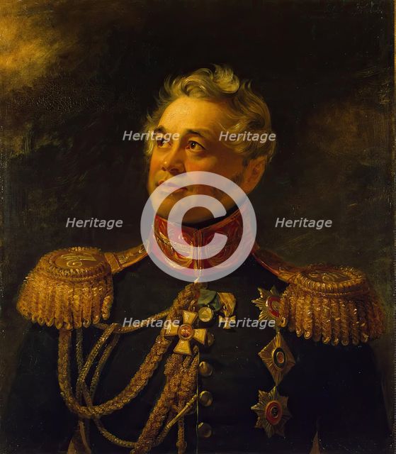 Portrait of Alexey G. Shcherbatov (1776-1848), 1822. Creators: George Dawe, Workshop of George Dawe.