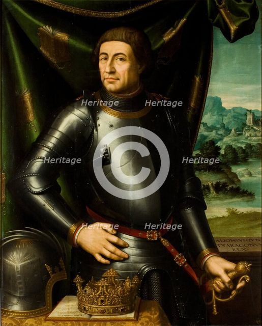 Portrait of Alfonso V (1396-1458), King of Aragon, 1557. Creator: Juanes, Juan de (c. 1507-1579).