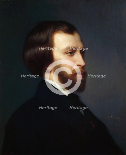 Portrait of Alfred de Musset (1810-1857). Artist: Landelle, Charles (1821-1908)