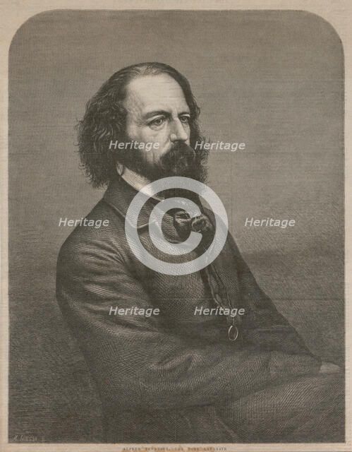 Portrait of Alfred, Lord Tennyson (1809-1892), 1864. Creator: Jackson, Mason (1819-1903).