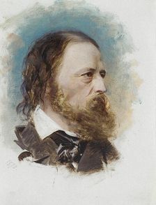Portrait of Alfred, Lord Tennyson (1809-1892), 1870. Creator: Anonymous