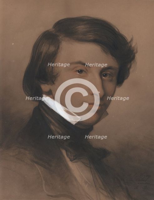 Portrait of Alfred-Victor, Comte de Vigny (1797-1863), ca 1825. Creator: Devéria, Achille (1800-1857).