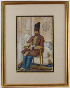 Portrait of Ali Quli Mirza, I'tizad al-Saltana, dated A.H. 1273/A.D. 1856-7. Creator: Abu'l Hasan Ghaffari