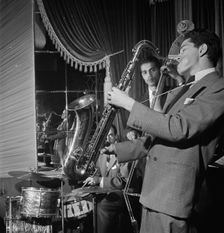 Portrait of Allen Eager, Art Mardigan, and Curley Russell, Club 18, New York, N.Y., ca. Nov. 1947. Creator: William Paul Gottlieb