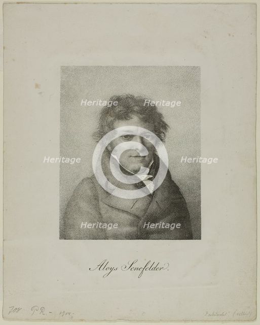 Portrait of Alois Senefelder, 1819. Creator: Nicolas-Henri Jacob.