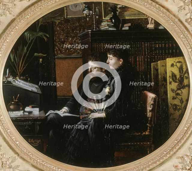 Portrait of Alphonse Daudet (1840-1897) and his wife (née Julie Allard), 1883. Creator: Montégut, Louis (1855-1884).