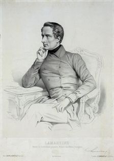 Portrait of Alphonse de Lamartine (1790-1869). Creator: Alophe, Marie-Alexandre Menut (1812-1883)