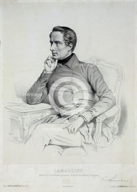Portrait of Alphonse de Lamartine (1790-1869). Creator: Alophe, Marie-Alexandre Menut (1812-1883).