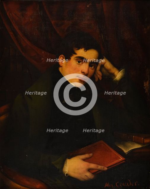 Portrait of Alphonse de Lamartine (1790-1869), . Creator: Couder, Alexandre (1808-1879).