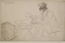 Portrait of Alphonse Legros, 1910. Creator: William Strang