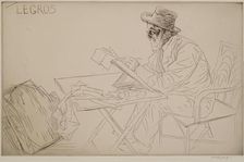 Portrait of Alphonse Legros, 1910. Creator: William Strang