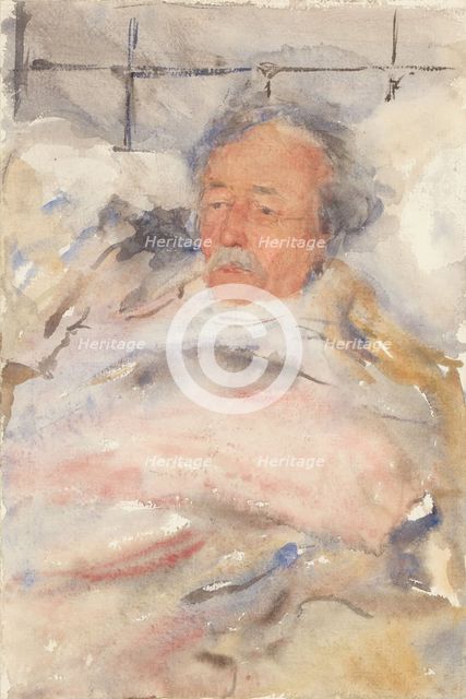 Portrait of Alphons Marie Antoine Joseph Grandmont, in bed, 1865-1913. Creator: Abrahamina Arnolda Louisa Hubrecht.