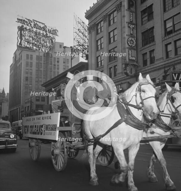 Portrait of Art Hodes and Henry (Clay) Goodwin, Times Square, New York, N.Y., ca. July 1947. Creator: William Paul Gottlieb.