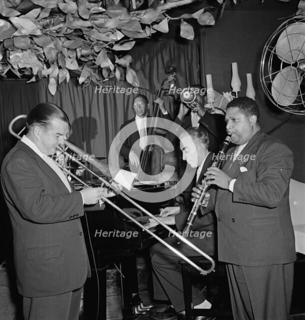 Portrait of Art Hodes, Pops Foster, Cecil (Xavier) Scott, and George Luggi, Ole South, N.Y., 1946. Creator: William Paul Gottlieb.