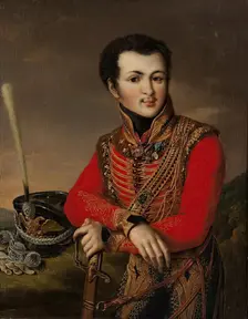 Portrait of Artemy Lazarev (1791-1813), the Poruchik of the Life Guards Hussars Regiment, 1819. Creator: Vasily Tropinin