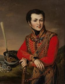 Portrait of Artemy Lazarev (1791-1813), the Poruchik of the Life Guards Hussars Regiment, 1819. Creator: Vasily Tropinin