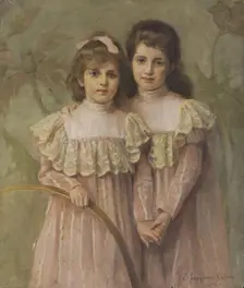Portrait of Artist's Daughters, 1900. Creator: Yekaterina Zarudnaya-Cavos