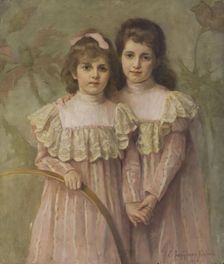 Portrait of Artist's Daughters, 1900. Creator: Yekaterina Zarudnaya-Cavos