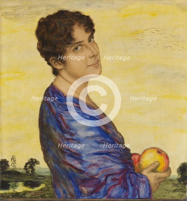 Portrait of Artist's Wife, c. 1914. Creator: Stuck, Franz, Ritter von (1863-1928).