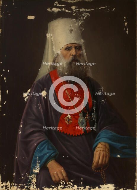 Portrait of Archbishop Iriney (Klementyevsky) of Pskov (1753-1818), Early 1800s. Artist: Anonymous  