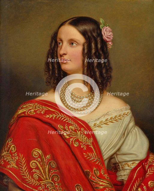 Portrait of Archduchess Auguste Ferdinande of Austria (1825-1864), princess of Tuscany, 1845. Creator: Bernhardt, Joseph Nepomuk (1805-1885).