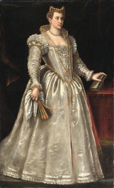 Portrait of Archduchess Eleanor of Austria (1534-1594), Duchess of Mantua. Creator: Vicentino, Andrea (c. 1542-1617)